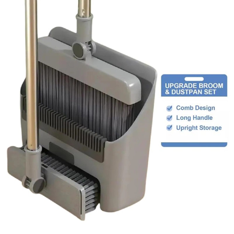 Broom and Dustpan Set Lightweight Upright Lobby Broom and Dust