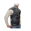 2Fit Men's Bullet Proof Style Motorcycle Biker Leather Vest-Black S-6XL