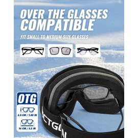 Victgoal Ski Goggles Men Women Snowboard Goggles Anti-Fog OTG Designed Goggles with UV Protection Spherical Lens for Winter Snow Sports Skiing Snowboarding (Red lens/Black frame)