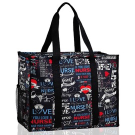 SEAZUIIS Nurse Bags for Work Nursing Travel Tote Bag Multiple Pockets Waterproof Organizing Clinical Bags Nurse Gifts for Women Large