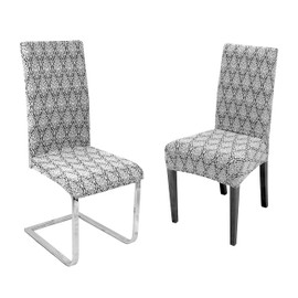 BEAUTEX Chair Covers, Elasticated Stretch Fabric Bi-Elastic Covers, Various Designs and Colours, Set of 2
