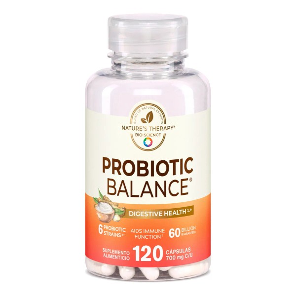 Nature's Therapy Enzimas Digestivas, Probioticos,Flora Intestinal Sana 80 Mill, Sin