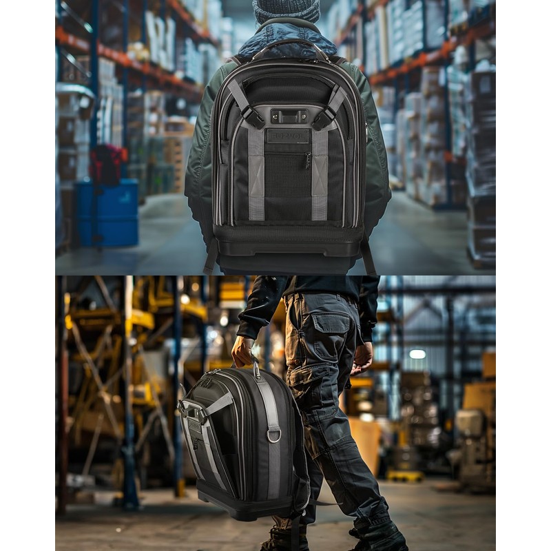 Tool Backpack with Laptop Compartment, Full-Open Tool Bag, Hvac Tool