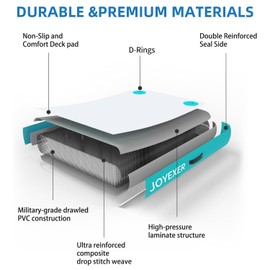 Inflatable Floating Dock, 5 x 6ft Air Dock Platform, Island Raft Mat with Rope Ladder & Non-Slip Surface for Lakes Beach Ocean