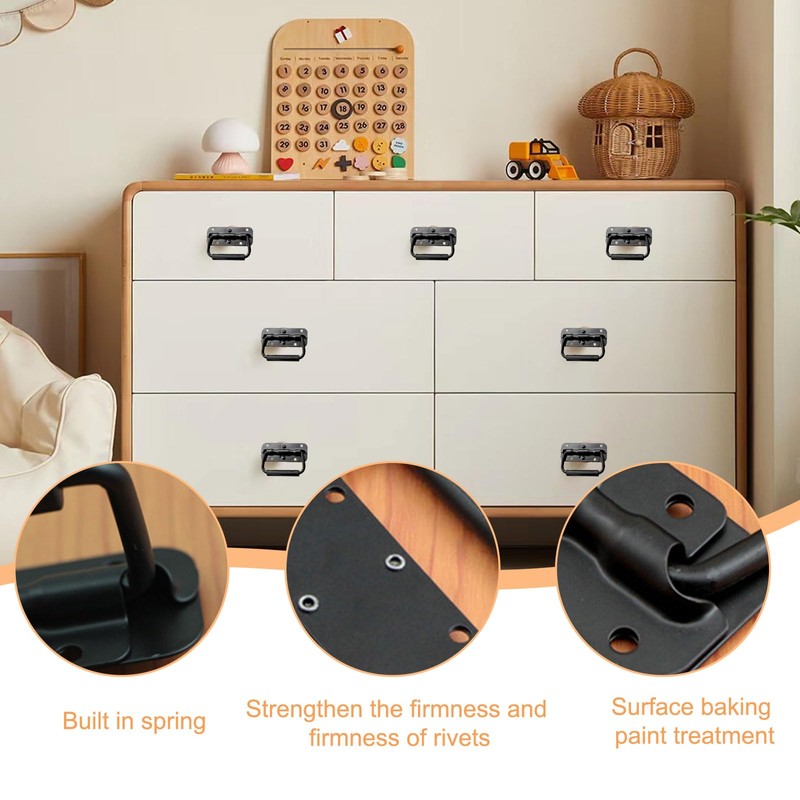 Vasemele Spring-Loaded Crate Handle 2 Pieces Folding Handle 100 mm