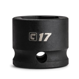 Capri Tools 17 mm Stubby Impact Socket, 3/8 in. Drive, 6 Point, Metric