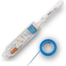 Paint Behind Toilet Tool Nylon Brush with Painter's Tape Roll - Flat Paint Brush Set for Walls, Behind Toilet and Hard to Reach Areas - Painting Supplies for Home Interior Set