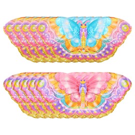 Tiardey Pack of 10 Butterfly Balloons, Colourful Butterfly Aluminium Foil Balloons for Party, Wedding, Birthday, Baby Shower, Decorations (Pink + Blue)