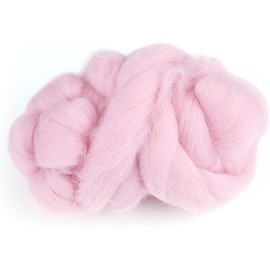 CYSFETENA 55 g Needle Felting Wool, Pink Felting Wool, Felt Wool Dry Felting Fairy Tale Wool Felting Needle Felting Starter Set for Needle Felting Hand Spinning DIY Craft Projects Materials