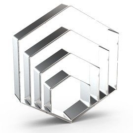 QAAQS Hexagon Cookie Cutter Set Large - 5 Inch, 4 Inch, 3 Inch, 2 Inch - Honeycomb Geometric Frame Plaque Cookie Cutters Shapes Molds - Stainless Steel