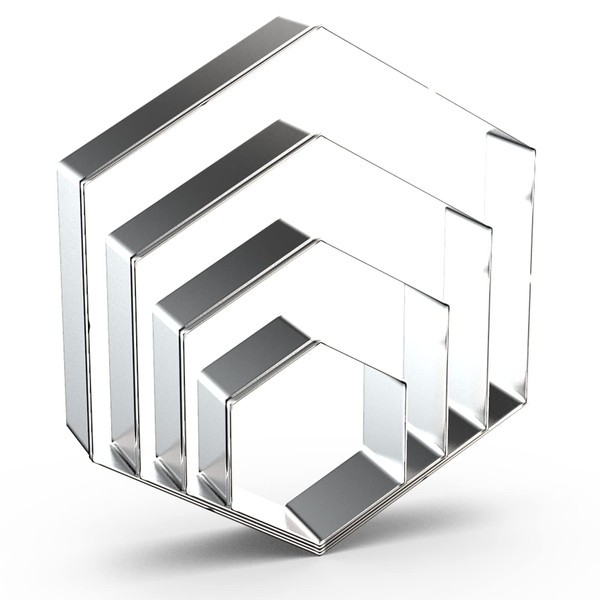 QAAQS Hexagon Cookie Cutter Set Large - 5 Inch, 4