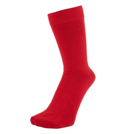 ZAKIRA Finest Combed Cotton Dress Socks in Plain Colours for Men, Women, 4-6 (UK), Red