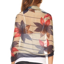 Sakkas CQSXS-7 - Nichole summer gauze featherweight patterned versitile sheer scarf wrap - 7-Blue/White/Pink - OS