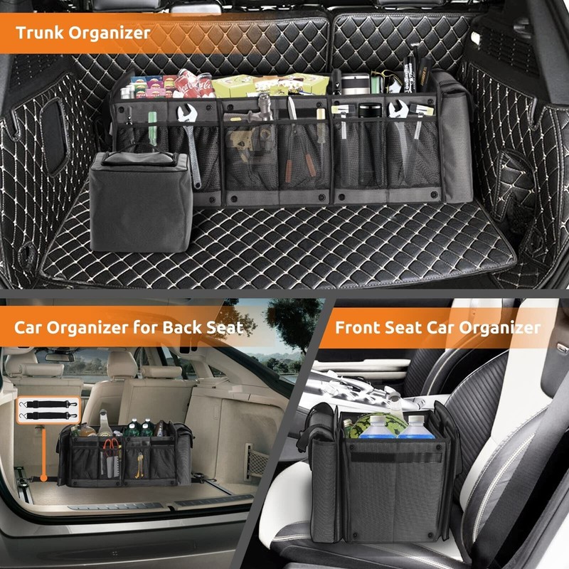 EAROND Car Trunk Organizer with Portable Leakproof Cooler Bag,Foldable Cover,Adjusta.