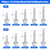 450PCS Self Tapping Screws for Metal, 410 Stainless Steel Self