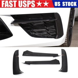carcartrim-2022 Carbon fiber ABS Front Bumper Fog Light Lamp Trims for Corvette C8 2020-2023 US
