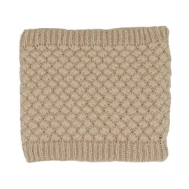 Winter Fleece Lined Knitted Neck Warmer Scarf, 2 or 1 Pack Neck Gaiter for Women Mens Teens, Beige