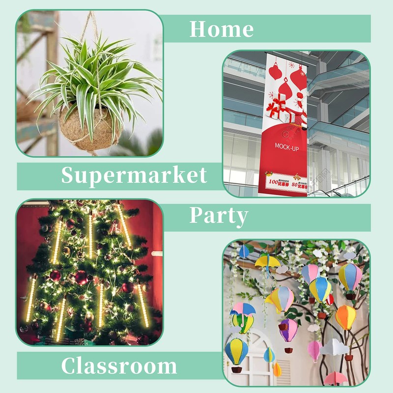 Gansita 15 Pair Drop Ceiling Hooks for Hanging, White Heavy