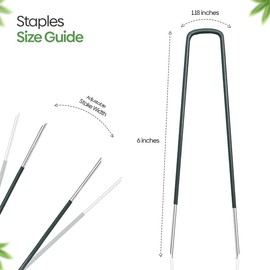 Tent Pegs Metal Half Green Dipped 10 Pack of 6" Garden Peg - Heavy Duty Galvanised Steel Pins for Camping, Securing Fake Artificial Grass,Astro Turf, Weed Membrane and Garden Netting Ground Sheets