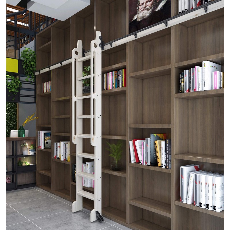 DIYHD 39-3/4" Stand Up Black Rolling Library Hardware,Telescope Sliding Top