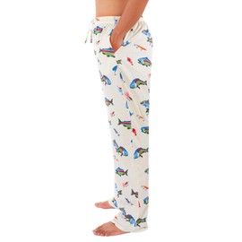 Vogseek Animal Pajama Pants For Men, Men's Fun Separate Bottoms, Adults 3D Printed Lounge Pj Pants, Dad Fishing Gifts, Outdoors White, Medium