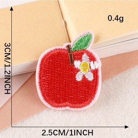 Mini Apple Applique Patch - Fruit, Food Badge 1"  IRON-ON PATCH 241
