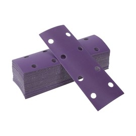 HEROFFIX 50Pcs Sanding Discs Wet Dry Waterproof Hook & Loop Sandpaper for Woodworking, Automotive Refinishing 7.80"x2.76" 8Hole 800Grit Purple Ceramic Abrasive