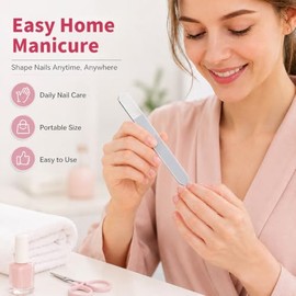 Derlaier Lima de uñas de nanovidrio, paquete de 3, herramienta profesional para manicura y pedicura, pulidor y moldeador de uñas reutilizable y lavabl