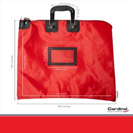 Cardinal bag supplies Locking Document Bag with Handles, HIPAA Compliant, 15 x 19 inch (Red)