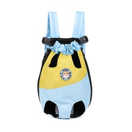 Pet Legs Out Carrier Backpack, Dog Cat Front Backpack Ventilated Mesh Travel Back Pack with Safety Belt for Travel Hiking Cycling Outdoor Use, Medium Large Puppy Cat Carrying Bag, Blue