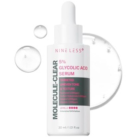 NINELESS-Molecule-Clear 5% Glycolic Acid Serum 30ml | Suero Exfoliante Diario con Ácido Glicólico | Renueva Textura, Minimiza Imperfecciones y Ilumina