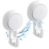 Luxear Suction Cup Hooks, No Drilling, Pack of 2, Wall