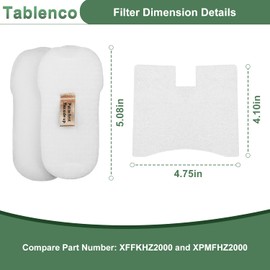 Tablenco for Shark HZ602 Filter Replacement Ultralight Pet Pro Corded Stick Vacuum and HZ2002 Vertex DuoClean PowerFins fit HZ2000 HZ251 HZ250 HH200 HH202,4 Foam Felt 4 Motor Kit (No cleaning brush)
