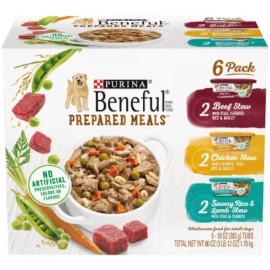 Beneful Prepared Meals Lamb, Chicken and Beef Stew Wet Dog Food Variety Pack - 6ct