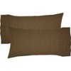 VHC Brands Rustic Tea Cabin Green Cotton Plaid King Bedding Accessory, Pillowcase Set 21x40