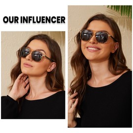 DUCO 3001 Sunglasses, Women's, Men's, Polarized Lenses, Light Blocking, Fashion Design, UV Protection, UV 400 Sunglasses, For Men, UV Protection, gold grey