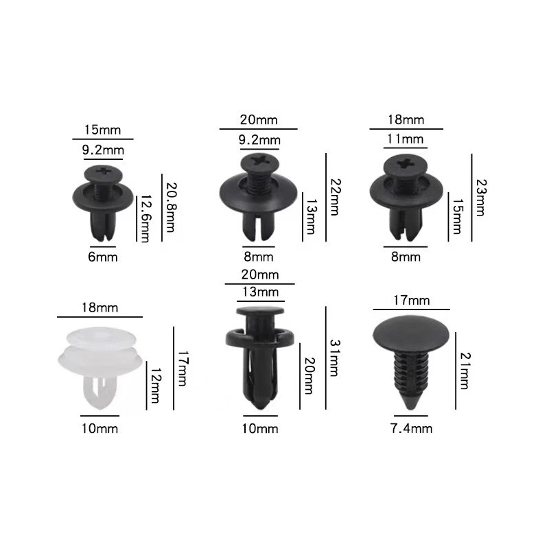 carauto2000 100PCS Retainer Clips Body Bumper Rivet Retainer Trim Molding