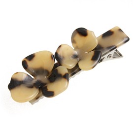 VingTAINE H-565-BE Tortoise Shell Flower Hair Clip, Dakar Clip, Beak Clip, Hair Accessories, Flower