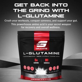 Granite L-glutamina Polvo Vegano Fermentado - 80 Porciones