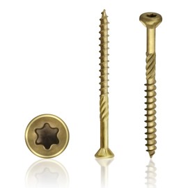 NOOTO 48606 Wood Screws, #9 x 2-1/2", Premium Outdoor Deck Screws, Rust Resistant, Epoxy Coated Bronze, 120 pcs