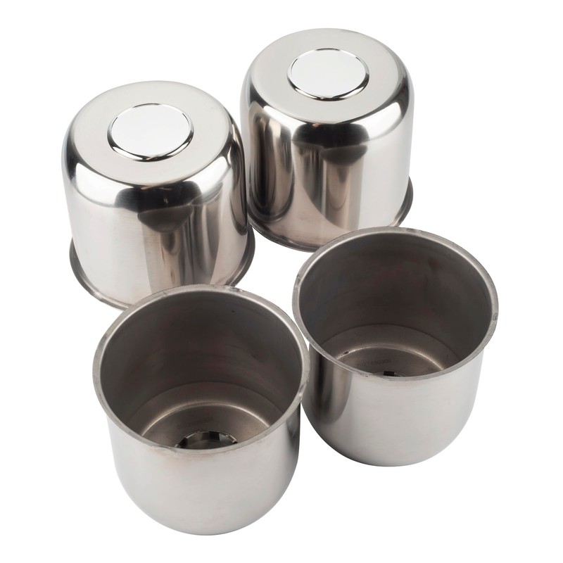 Rheedal 4Pcs 4.88inch Stainless Trailer Wheel Center Caps Push Through
