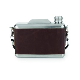 Foster & Rye Stainless Steel Snapshot Flask, Brown, 11 oz