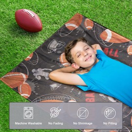 Football Blanket for Men Women, Football Gifts for Boys Girls, Soft Footballs Gift for Room Decor Bedding 60x80in