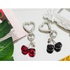 OTETTS Cherry Keychain Bag Charms Cute Heart-shaped Keyring Sweet Aesthetic