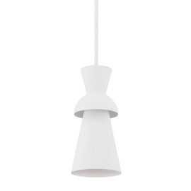 Troy-Standard F7902-GSW Florence - 1 Light Pendant 13.75 inches Tall and 6.5 inches Wide - GESSO WHITE