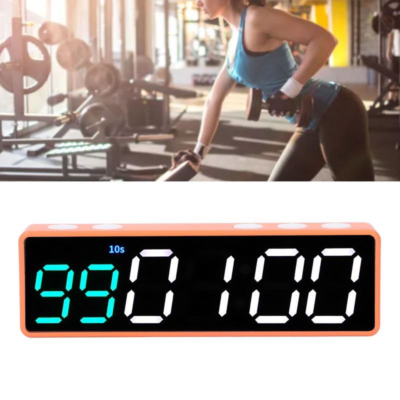Fitness Timer Clock Large LED Digital Anti Vertigo Display Workout