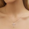 Barzel 18K Gold Plated Created Opal Cross with Chain, 18