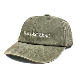 Vivian Flytrap Unisex Per My Last Email Washed Embroidered Dad Baseball Cap - Khaki