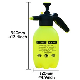 Uenede Garden Pump Sprayer 68oz.(0.5Gal/2L;Green) Manual Pressure with Safety Valve Adjustable Nozzle Handheld Water Spray Bottle for Watering,Spraying,Home Cleaning or Car Washing