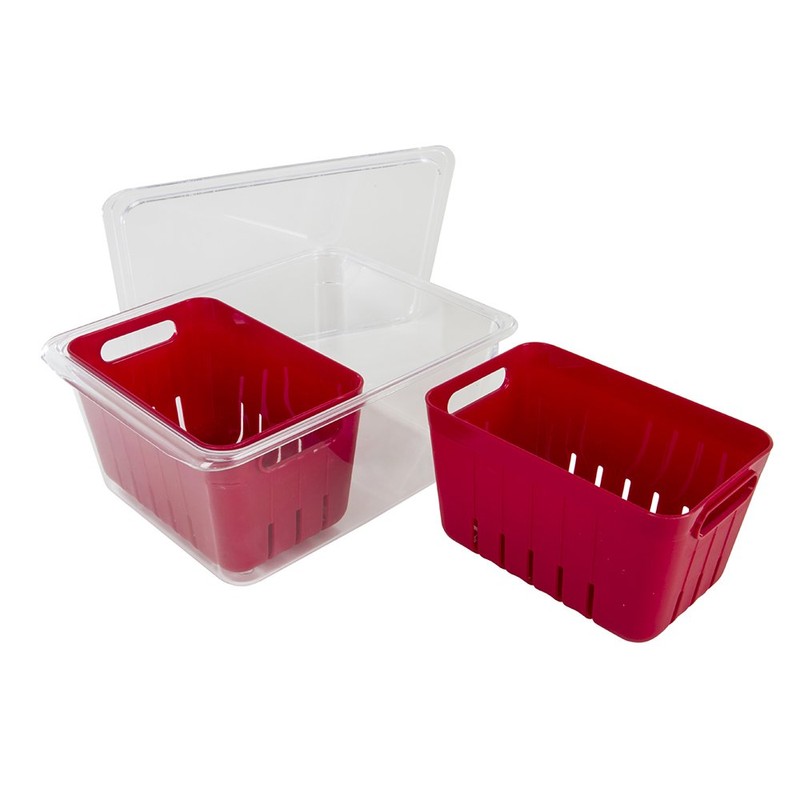 Kitchen Spaces KSDCB12-AMZ Twin Colander Stackable Food Storage Organizer for